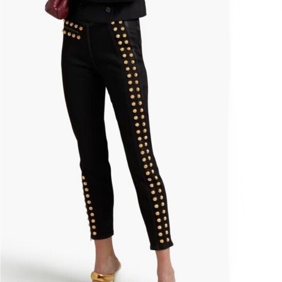 Gucci Black and Gold Studded Women's Pants - Picture 1 of 7